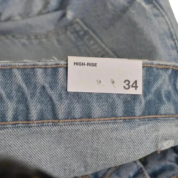 NWT Zara Light Wash Jean Shorts High Rise Distressed Button Fly Size 2 - Picture 7 of 11